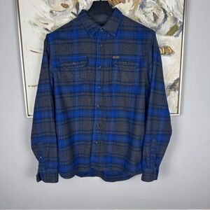 Orvis Men's Flannel Shirt - Size L - Blue & Gray Plaid